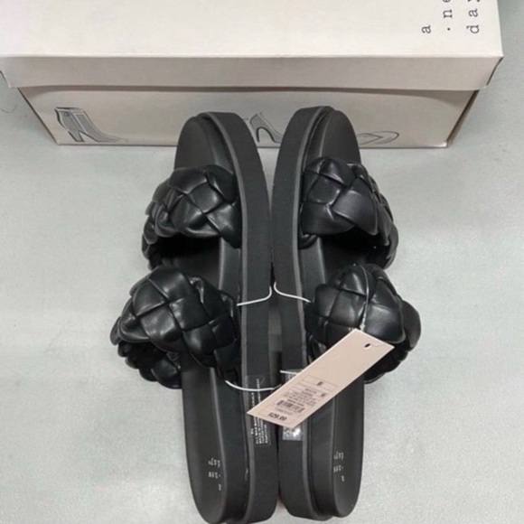 A New Day Black Braided Slide Sandals - Picture 4 of 4